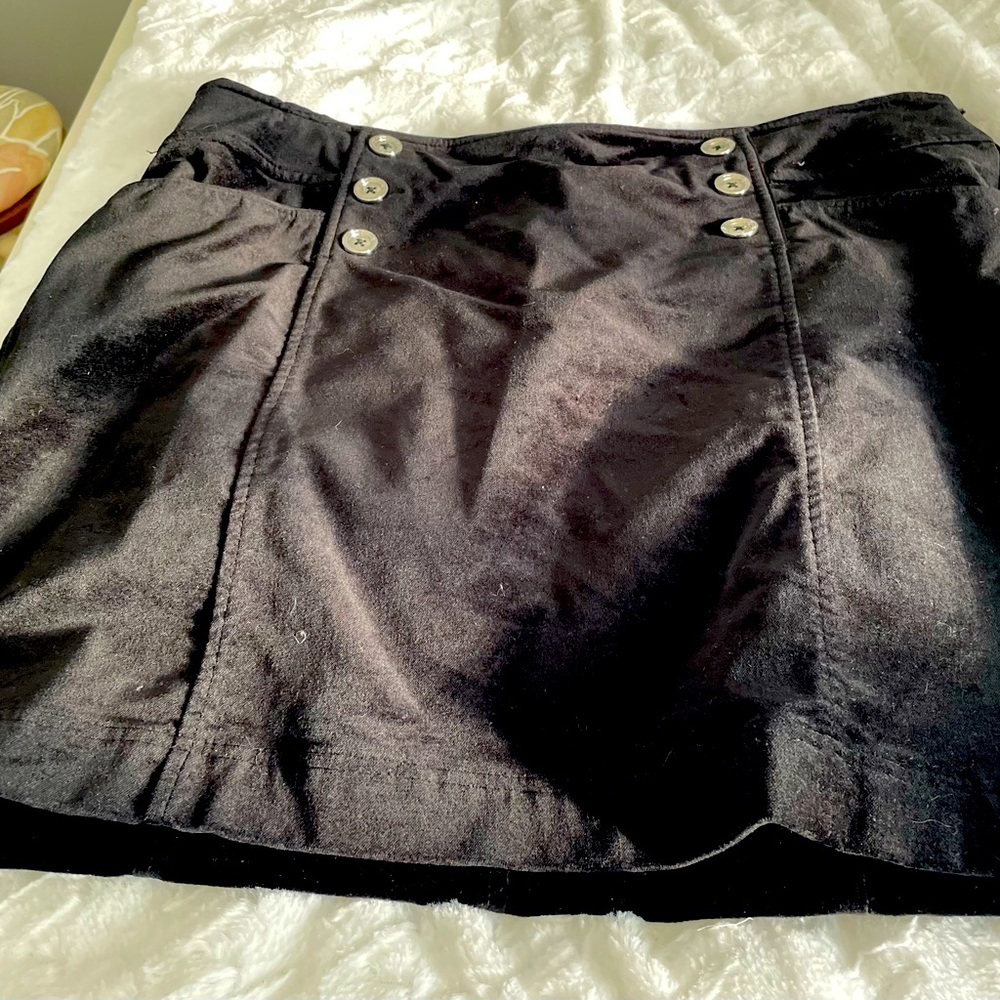 White House Black Market faux velvet skirt